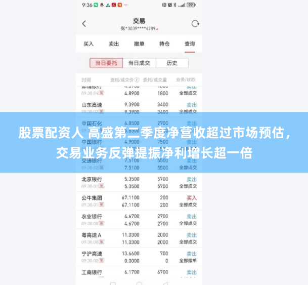 股票配资人 高盛第二季度净营收超过市场预估，交易业务反弹提振净利增长超一倍